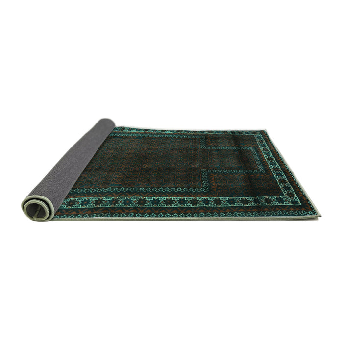 Sideview of Persian Turquoise Traditional Rug, tr2373turq