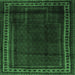 Square Persian Emerald Green Traditional Rug, tr2373emgrn