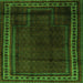 Round Machine Washable Persian Green Traditional Area Rugs, wshtr2373grn