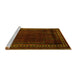 Sideview of Machine Washable Persian Yellow Traditional Rug, wshtr2373yw