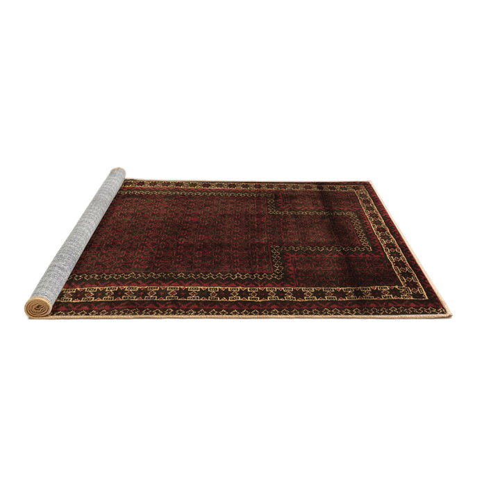 Sideview of Machine Washable Persian Brown Traditional Rug, wshtr2373brn