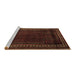 Sideview of Machine Washable Persian Brown Traditional Rug, wshtr2373brn