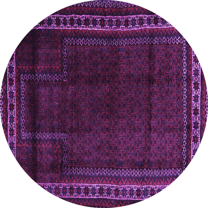Round Machine Washable Persian Purple Traditional Area Rugs, wshtr2373pur
