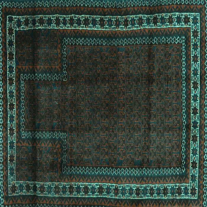 Square Machine Washable Persian Turquoise Traditional Area Rugs, wshtr2373turq