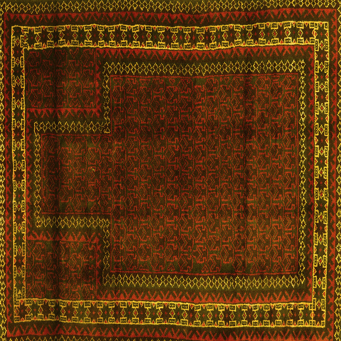 Square Persian Yellow Traditional Rug, tr2373yw