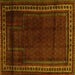 Square Persian Yellow Traditional Rug, tr2373yw