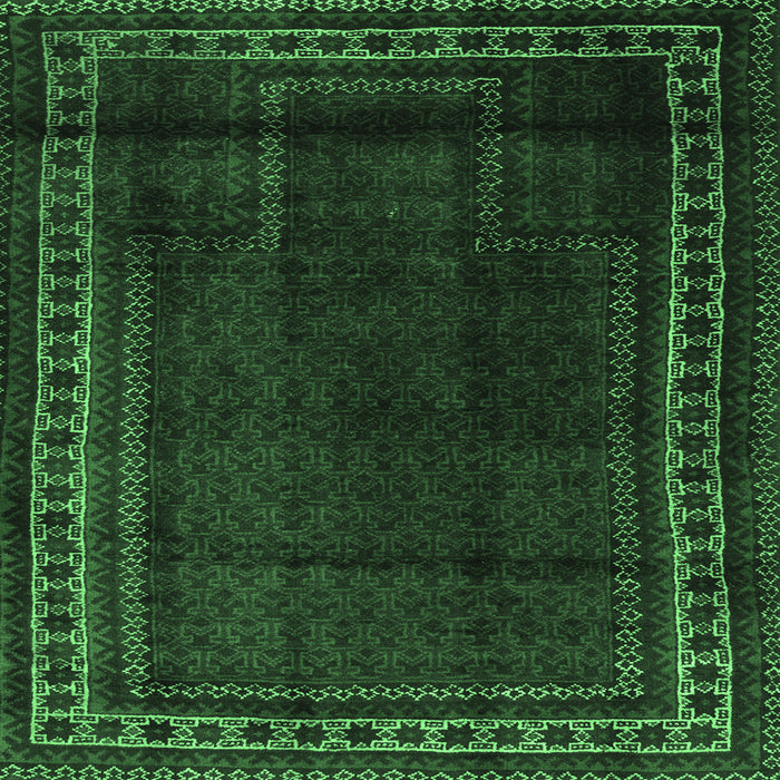 Square Machine Washable Persian Emerald Green Traditional Area Rugs, wshtr2373emgrn