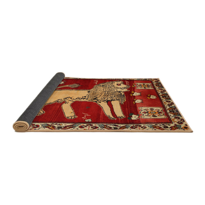 Sideview of Traditional Red Animal Rug, tr2374