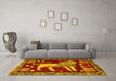 Machine Washable Animal Yellow Traditional Rug in a Living Room, wshtr2374yw