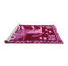 Sideview of Machine Washable Animal Pink Traditional Rug, wshtr2374pnk