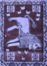 Animal Blue Traditional Rug, tr2374blu