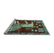 Sideview of Machine Washable Animal Light Blue Traditional Rug, wshtr2374lblu