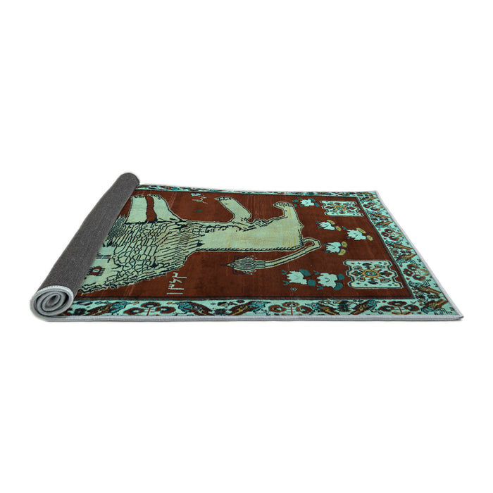 Sideview of Animal Light Blue Traditional Rug, tr2374lblu