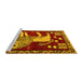 Sideview of Machine Washable Animal Yellow Traditional Rug, wshtr2374yw