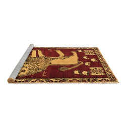 Sideview of Machine Washable Animal Brown Traditional Rug, wshtr2374brn