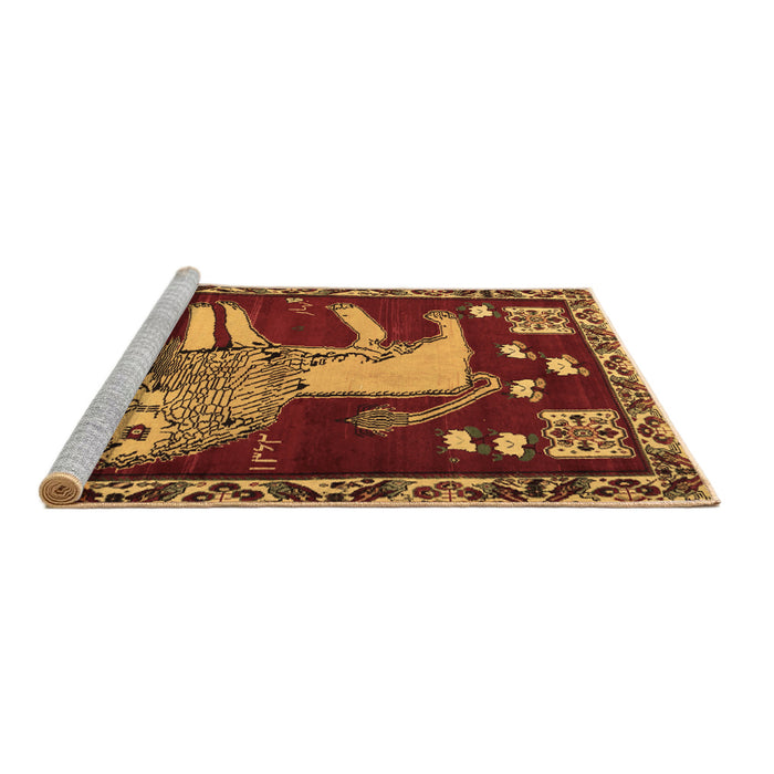 Sideview of Machine Washable Animal Brown Traditional Rug, wshtr2374brn