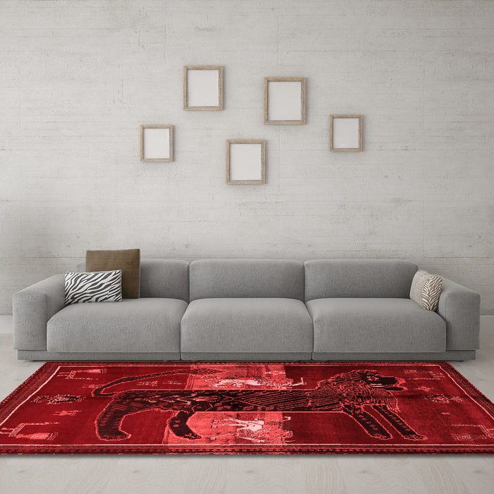 Traditional Red Washable Rugs