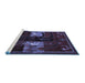 Sideview of Machine Washable Animal Blue Traditional Rug, wshtr2375blu