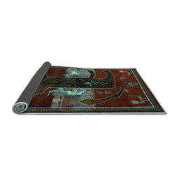 Sideview of Animal Light Blue Traditional Rug, tr2375lblu
