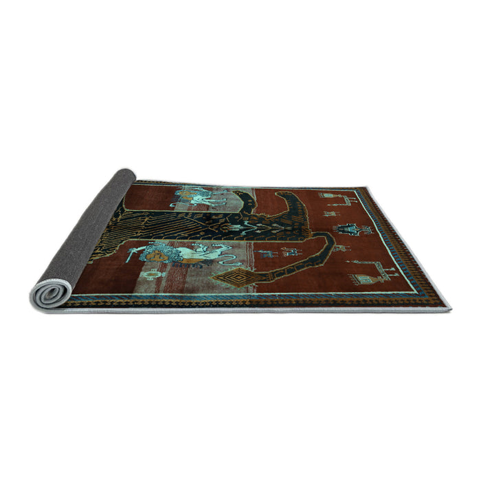 Sideview of Animal Light Blue Traditional Rug, tr2375lblu