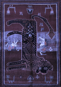 Animal Blue Traditional Rug, tr2375blu