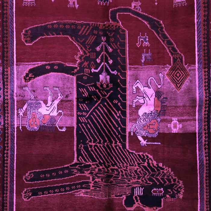 Animal Purple Traditional Rug, tr2375pur