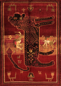 Animal Orange Traditional Rug, tr2375org