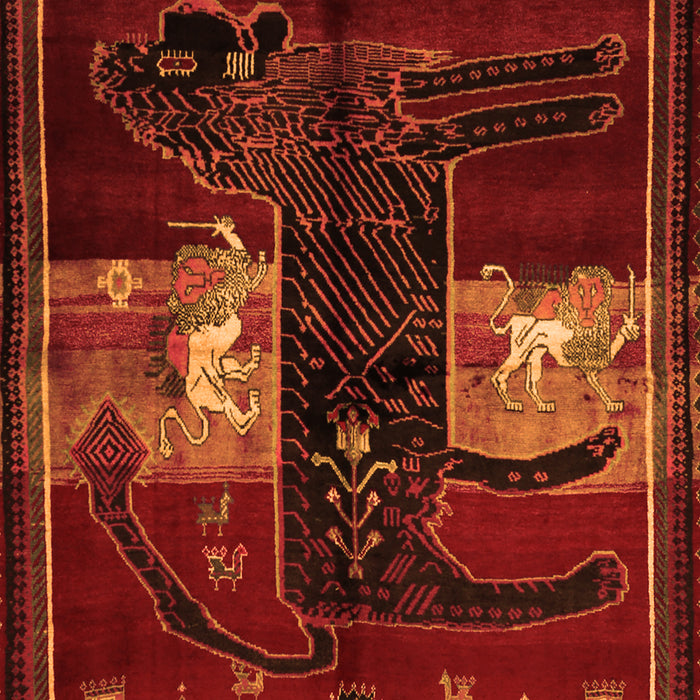 Animal Orange Traditional Rug, tr2375org