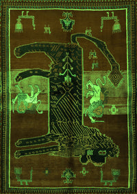 Animal Green Traditional Rug, tr2375grn