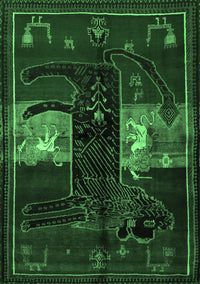 Animal Emerald Green Traditional Rug, tr2375emgrn