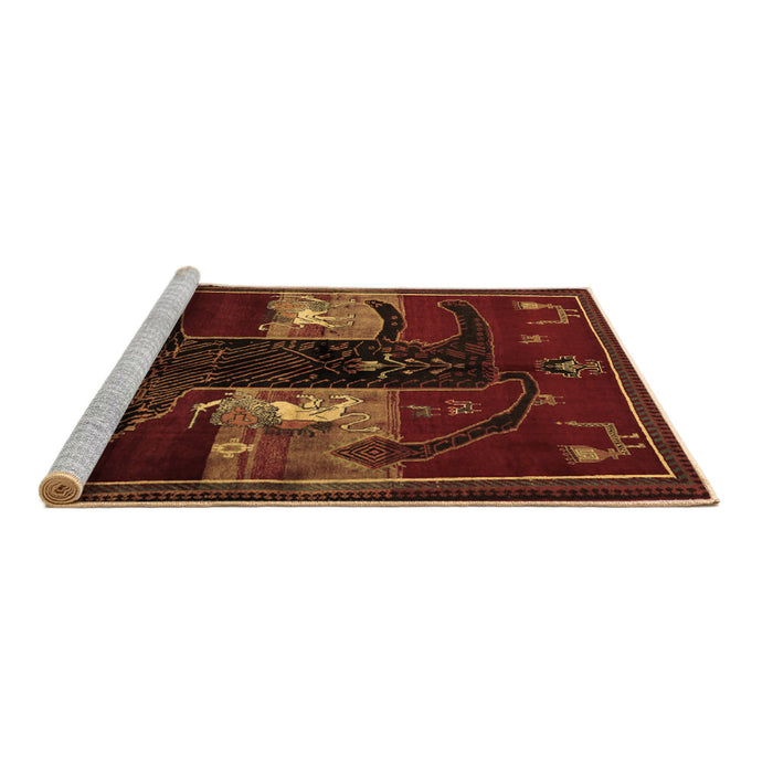 Sideview of Machine Washable Animal Brown Traditional Rug, wshtr2375brn