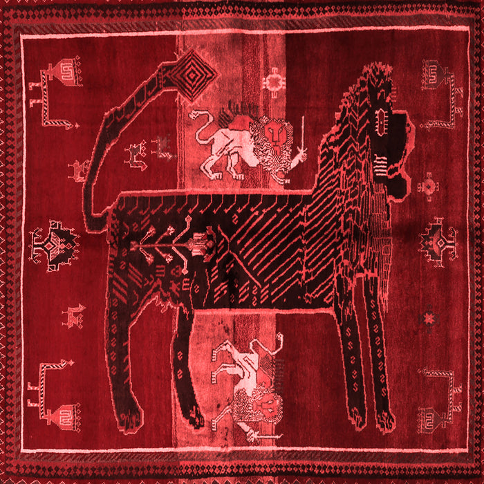 Machine Washable Animal Red Traditional Rug, wshtr2375red