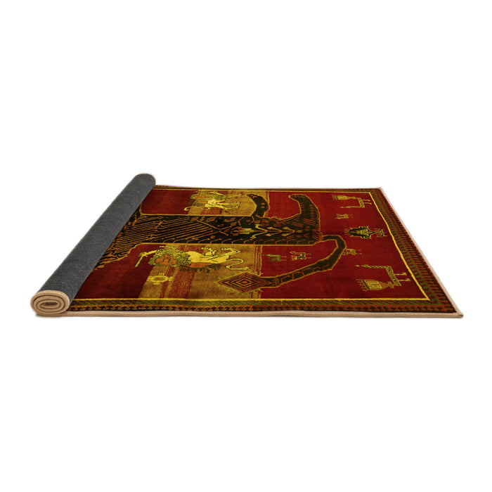 Sideview of Animal Yellow Traditional Rug, tr2375yw