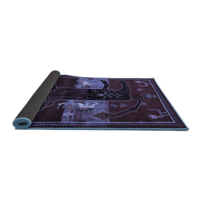 Sideview of Animal Blue Traditional Rug, tr2375blu