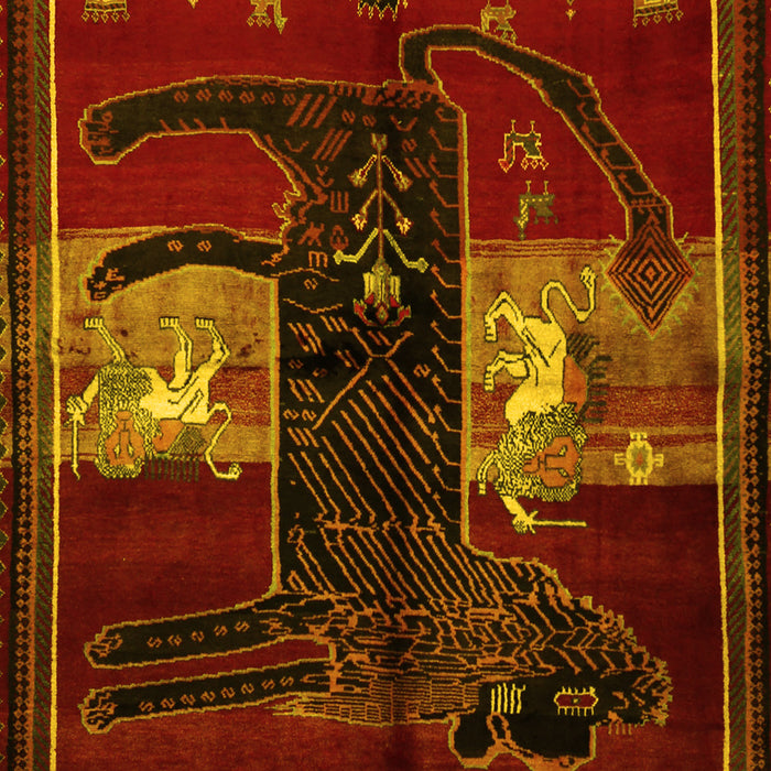 Animal Yellow Traditional Rug, tr2375yw