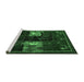 Sideview of Machine Washable Animal Emerald Green Traditional Area Rugs, wshtr2375emgrn