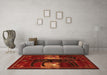 Machine Washable Animal Orange Traditional Area Rugs in a Living Room, wshtr2375org