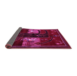 Sideview of Animal Pink Traditional Rug, tr2375pnk