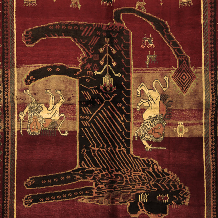 Animal Brown Traditional Rug, tr2375brn