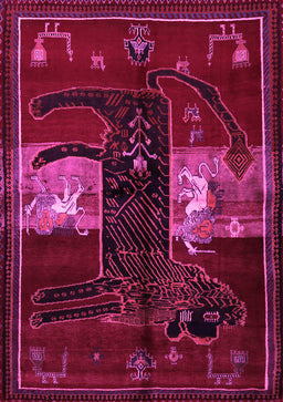 Animal Pink Traditional Rug, tr2375pnk