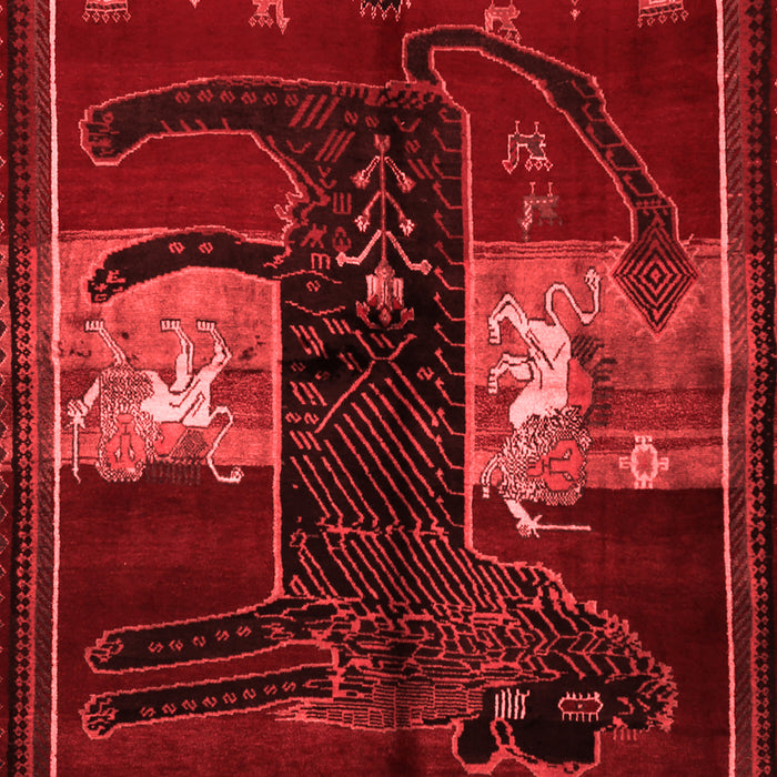 Machine Washable Animal Red Traditional Rug, wshtr2375red