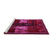 Sideview of Machine Washable Animal Pink Traditional Rug, wshtr2375pnk