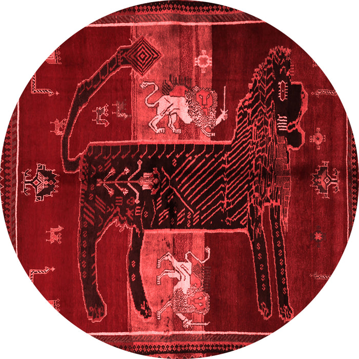 Machine Washable Animal Red Traditional Rug, wshtr2375red