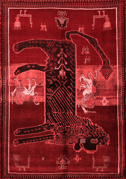 Animal Red Traditional Area Rugs