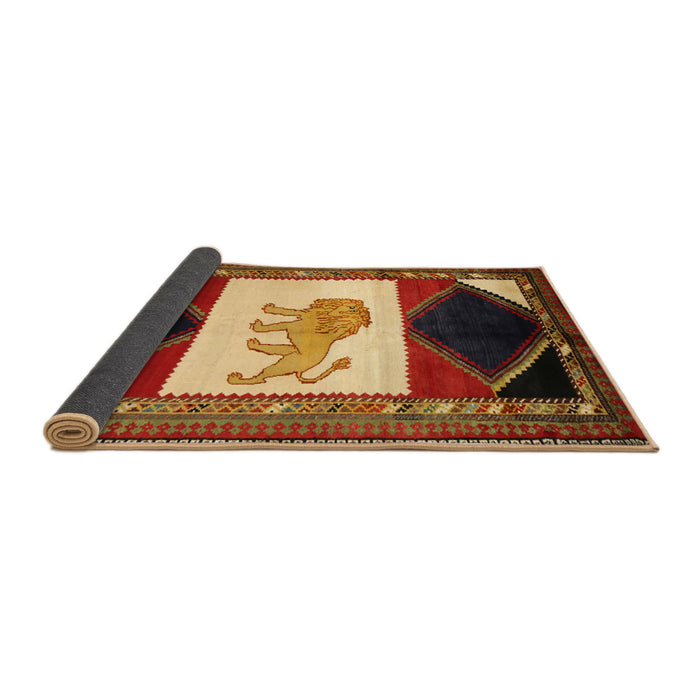Sideview of Traditional Gold Animal Rug, tr2376