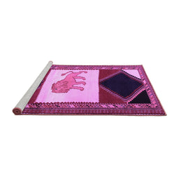 Sideview of Machine Washable Animal Purple Traditional Area Rugs, wshtr2376pur