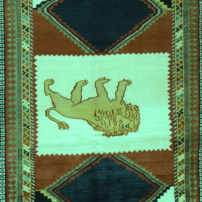 Machine Washable Animal Turquoise Traditional Area Rugs, wshtr2376turq