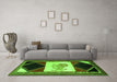 Machine Washable Animal Green Traditional Area Rugs in a Living Room,, wshtr2376grn