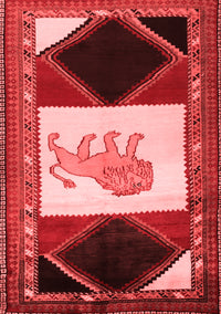 Animal Red Traditional Rug, tr2376red