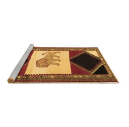 Sideview of Machine Washable Animal Brown Traditional Rug, wshtr2376brn